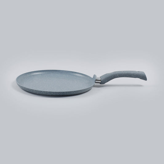 Granite Non-stick Dosa Tawa, Induction Bottom, Soft-touch Handle, Virgin Grade Aluminium, PFOA/Heavy metals free, 3.5mm, 30cm, 2 years warranty, Grey