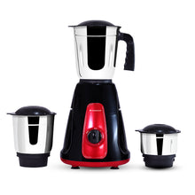 Load image into Gallery viewer, Platinum Mixer Grinder 550W with 3 Stainless Steel Jars And Anti-Rust Stainless Steel Blades, Ergonomic Handles, 5 Years Warranty On Motor,  Black &amp; Crimson