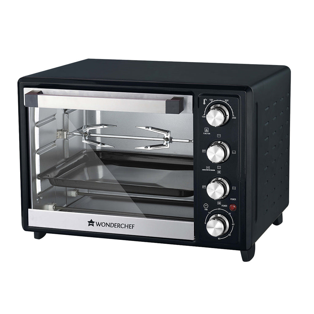 Oven Toaster Griller (OTG) 32 Litres, Stainless Steel With Rotisserie, Auto Power-Off with Bell, Heat Resistant Glass Window