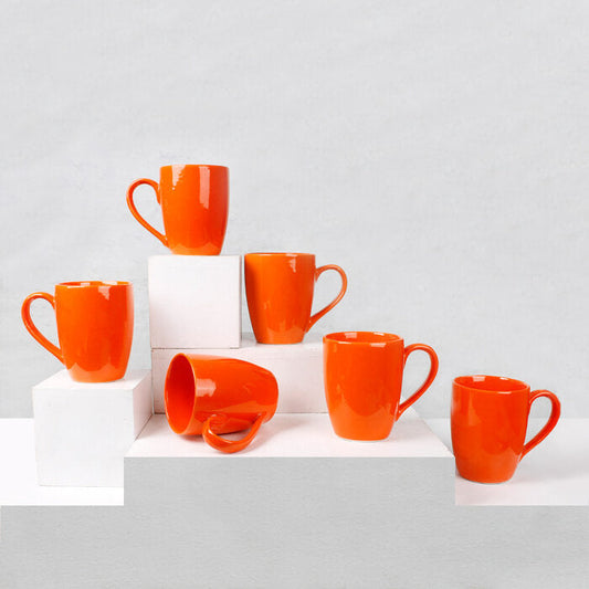 Earth Store Solid Orange Mug (Set of 6)