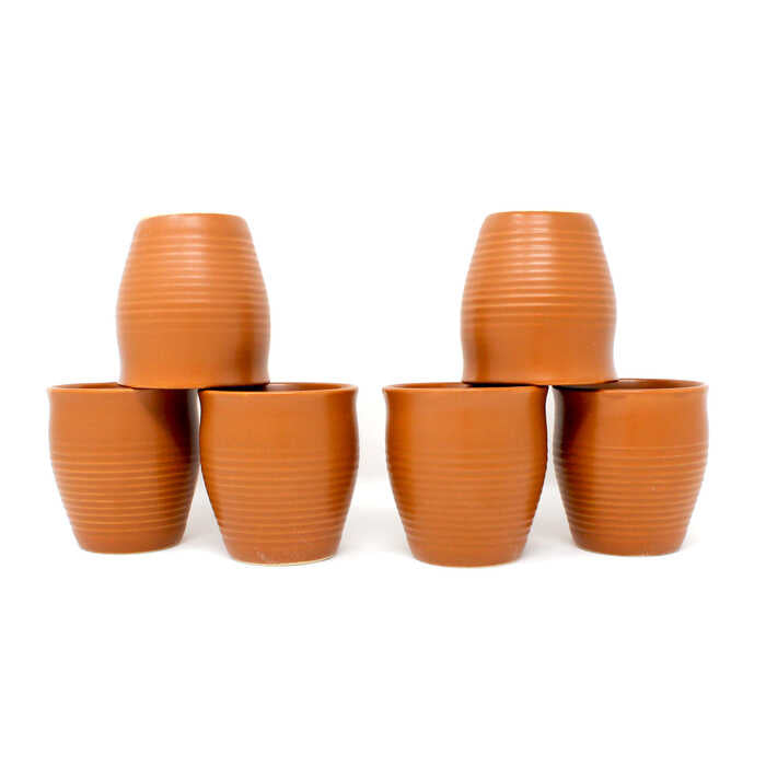 Earth Store Brown Kulhad Tea Cups (Set of 6)