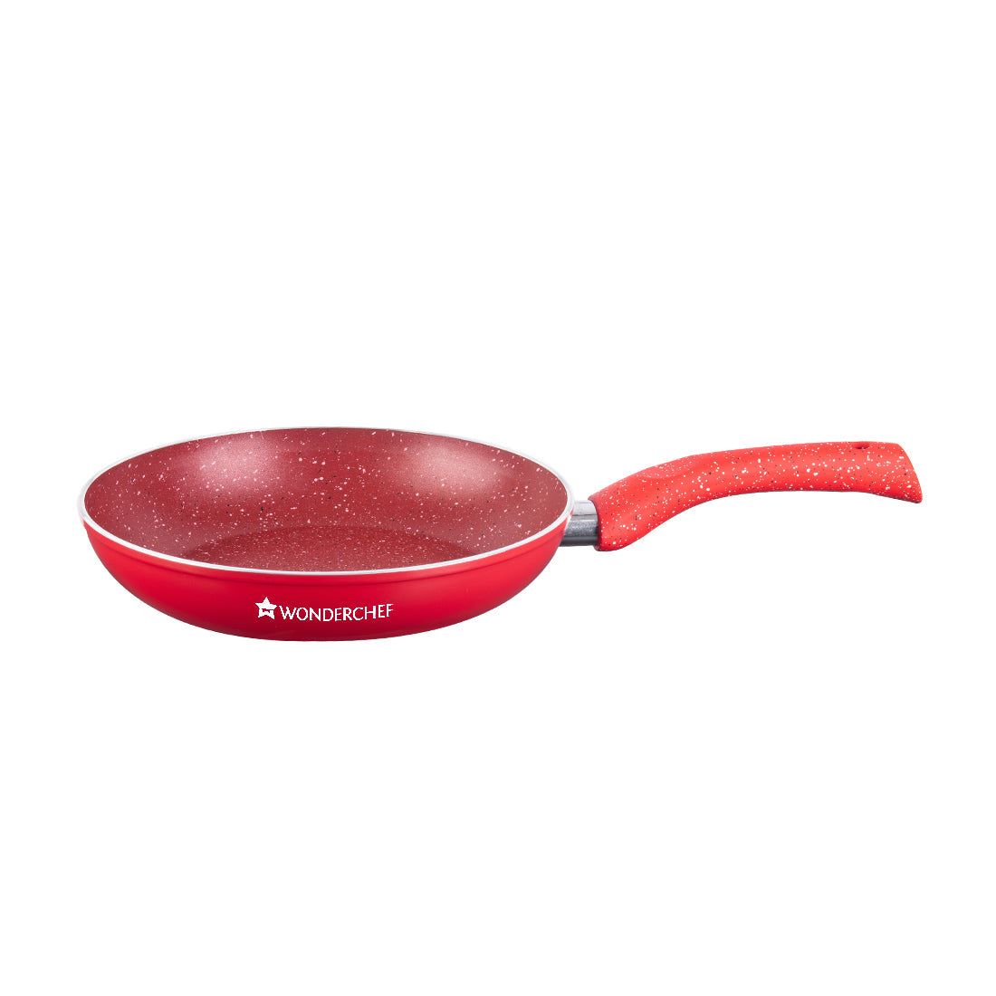 Granite Aluminium Non-stick Fry Pan, 24cm, 1.8L, Red, 5 Layer PFOA Free Nonstick Coating, Compatible on Hot Plate, Hobs, Gas Stove, Ceramic Plate and Induction , 2 Years Warranty