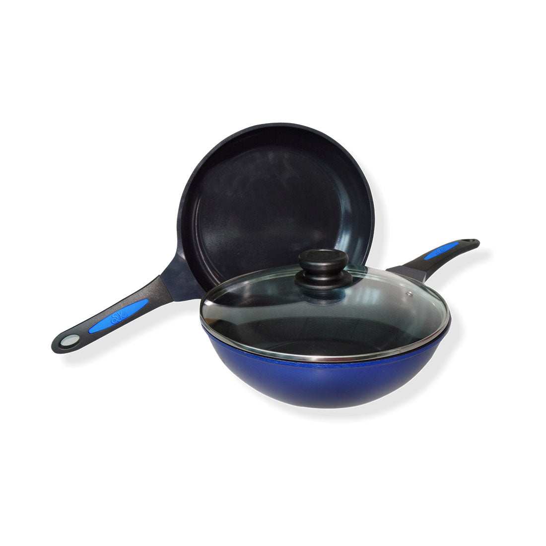 Ceramica Frying Pan and Wok Set, Pure Grade Aluminium, Dishwasher Safe