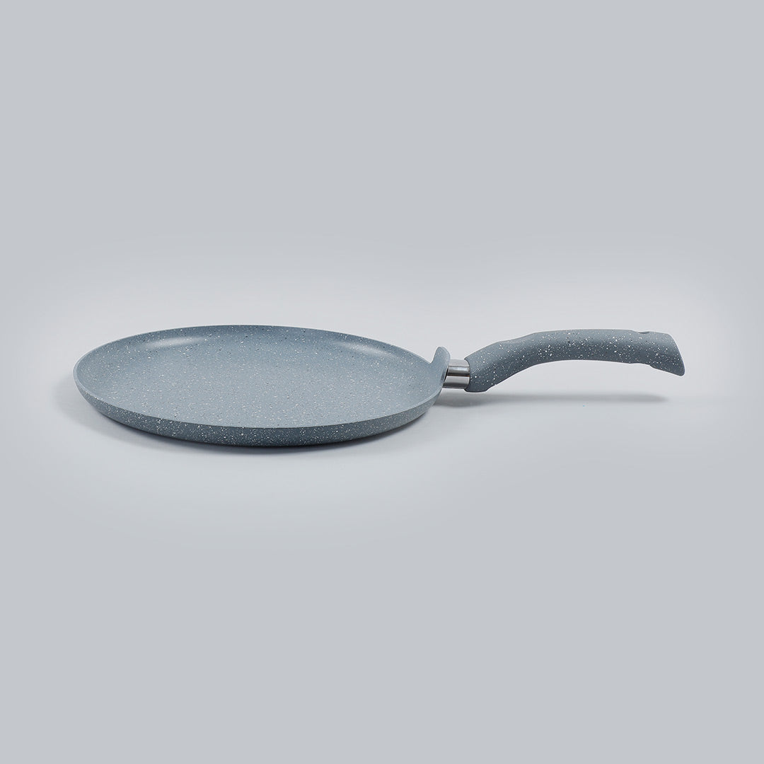 Granite Non-stick Dosa Tawa, Induction Bottom, Soft-touch Handle, Virgin Grade Aluminium, PFOA/Heavy metals free, 3.5mm, 2 years Warranty, Grey