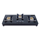 Octavia Auto 3 Burner, Ergonomic knobs, 8 mm thick toughened glass, 2 Years warranty