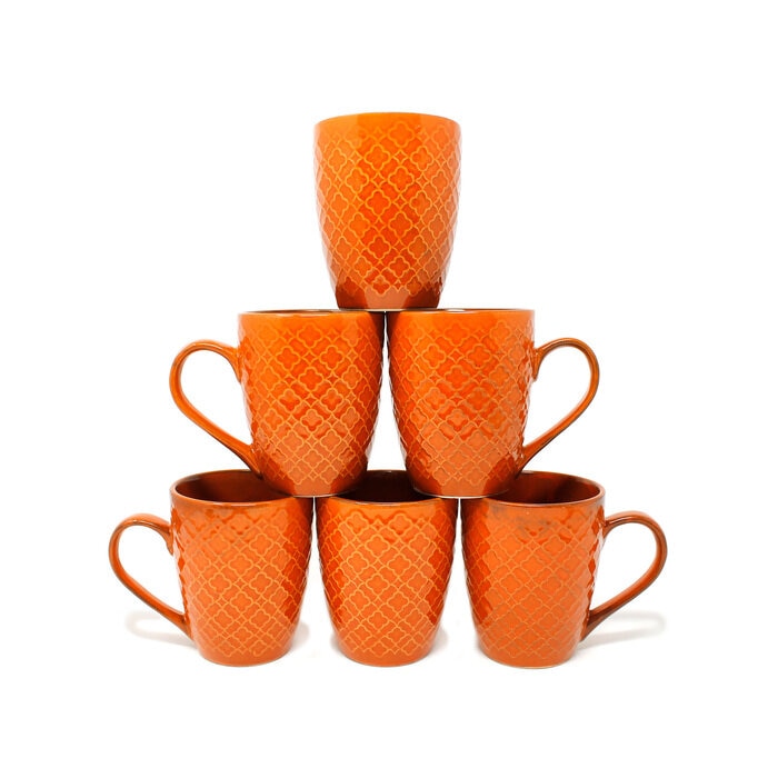 Earth Store Orange Coffee Mugs (Set of 6)