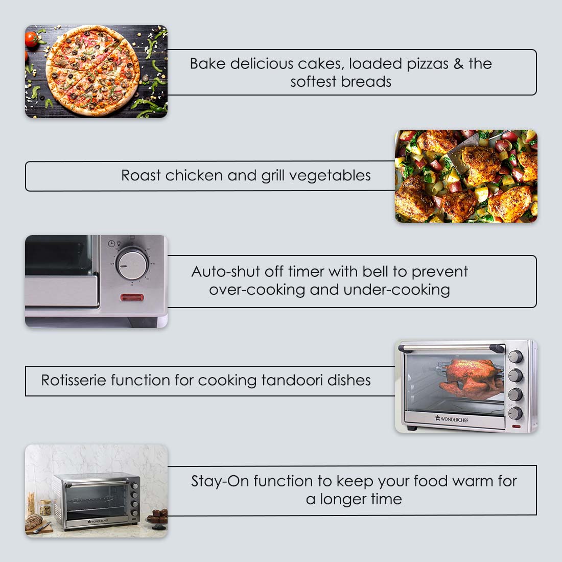 Oven Toaster Griller (OTG) - 48 Litres, Stainless Steel – with Rotisserie, Auto-shut off, Heat-Resistant Tempered Glass, 6-Stage Heat Selection