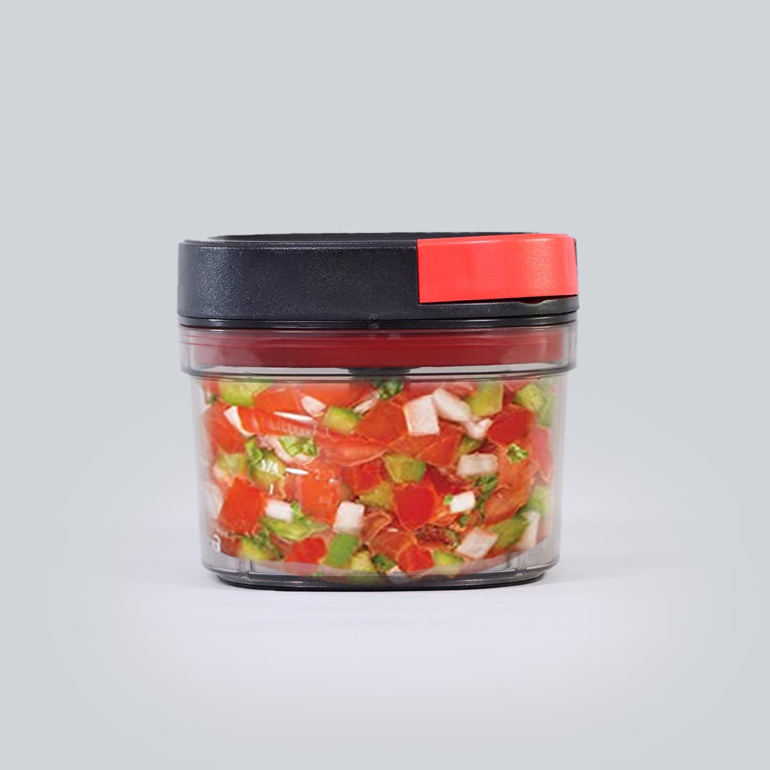 Glory String Vegetable Chopper with 3 Sharp SS Blade,  Anti Slip Silicon Base Ring, Air Tight Lid, 600Ml, 1 Year Warranty