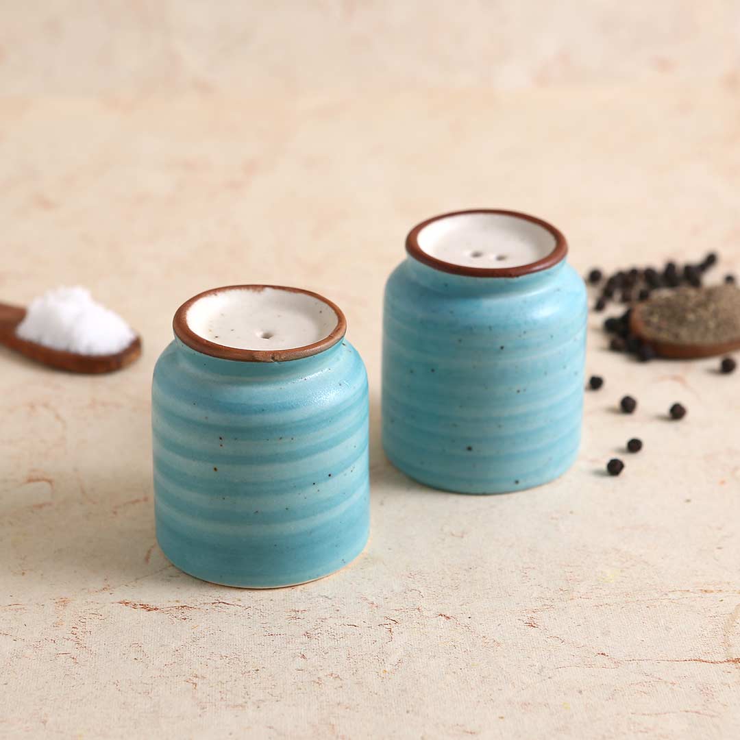 Teramo Stoneware Salt & Pepper Set - Blue