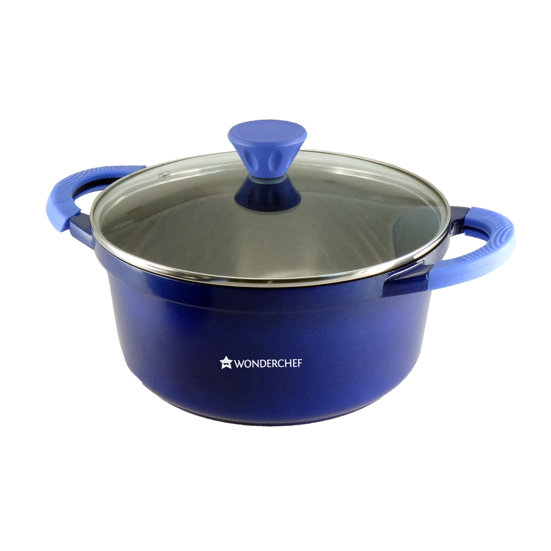 Grand Ceramica Aluminium Casserole Set, 6Pc, Blue