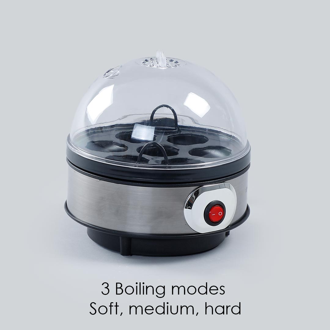 Egg Boiler With 7 Egg Poacher, 350W, Measuring Cup, Buzzer Timing Alarm, Transparent Lid,  2 Years Warranty