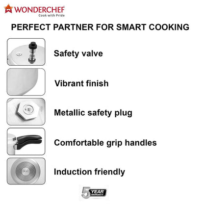 Wonderchef Ruby Outer Lid Pressure Cooker - Wonderchef