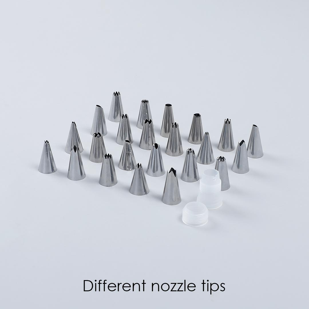 Ambrosia Stainless Steel Cake Decorator Nozzle- 24Pc