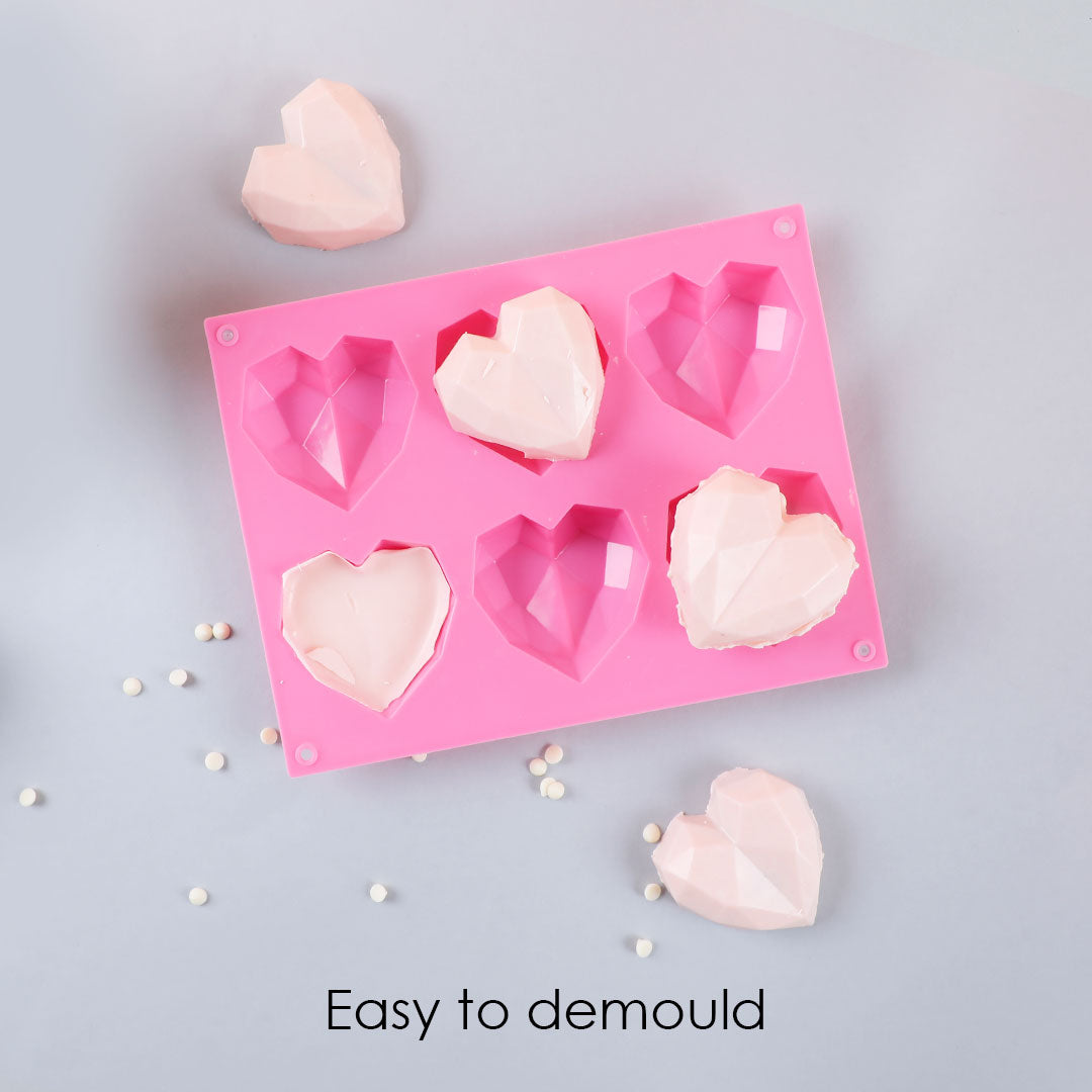 Ambrosia Silicone 3D Heart Shaped Mould - Pink