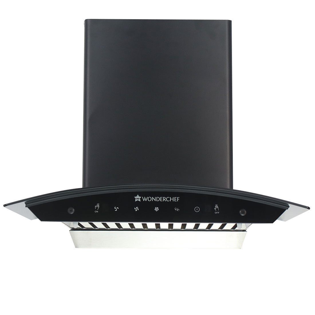 Ultima Curve 60cm Wall Mounted Chimney, Suction 1200 m3/h, Auto-Clean Function, Baffle Filter