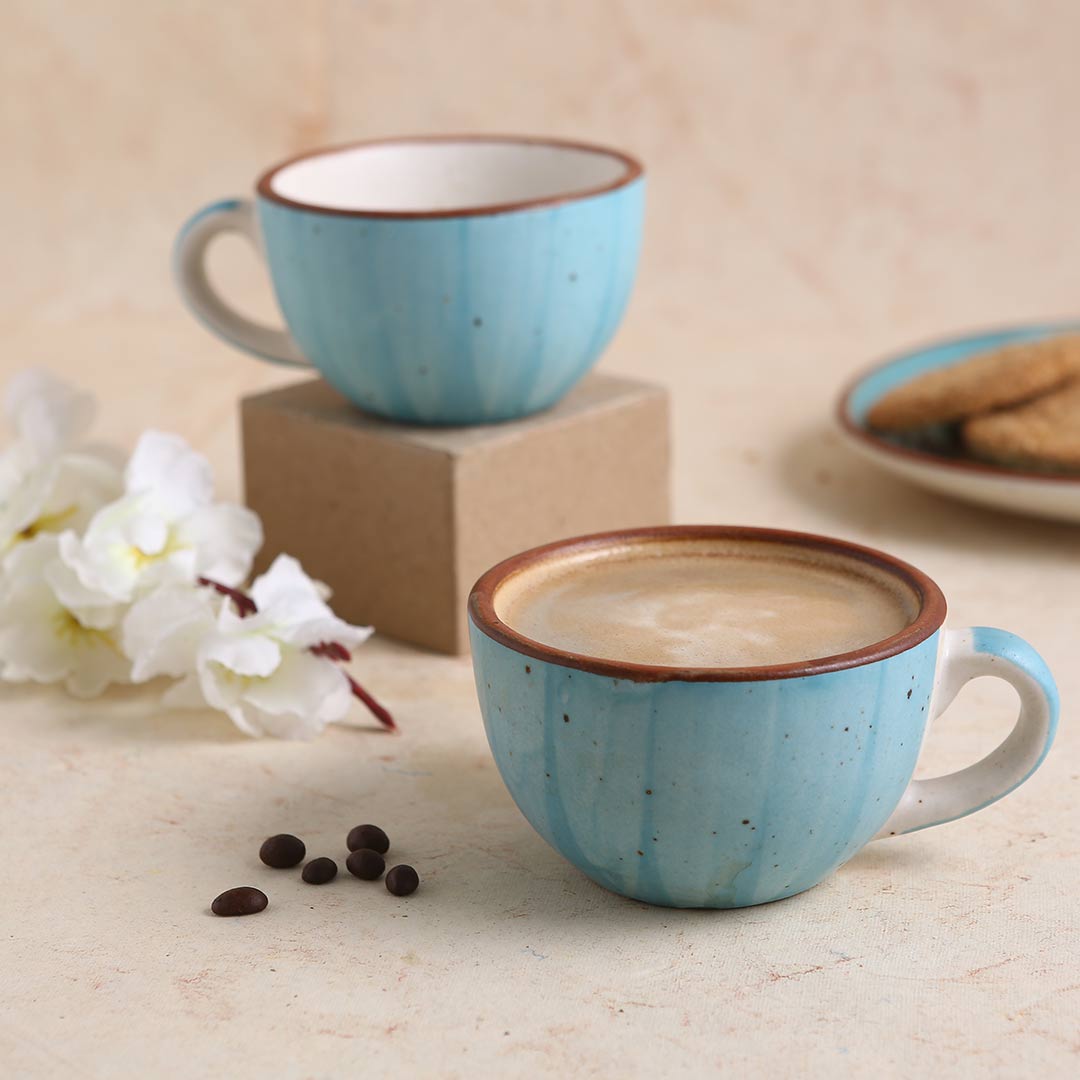 Teramo Stoneware Coffee Cup - Blue