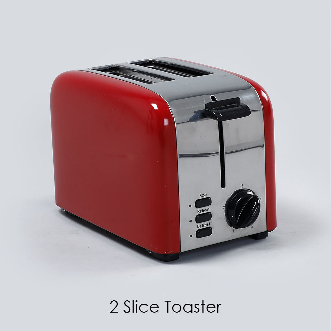 Pop Up 2 Slice Toaster Crimson Edge, 850W, 5 Browning Controls, Removable Crumb Tray, 2 Years Warranty, Red