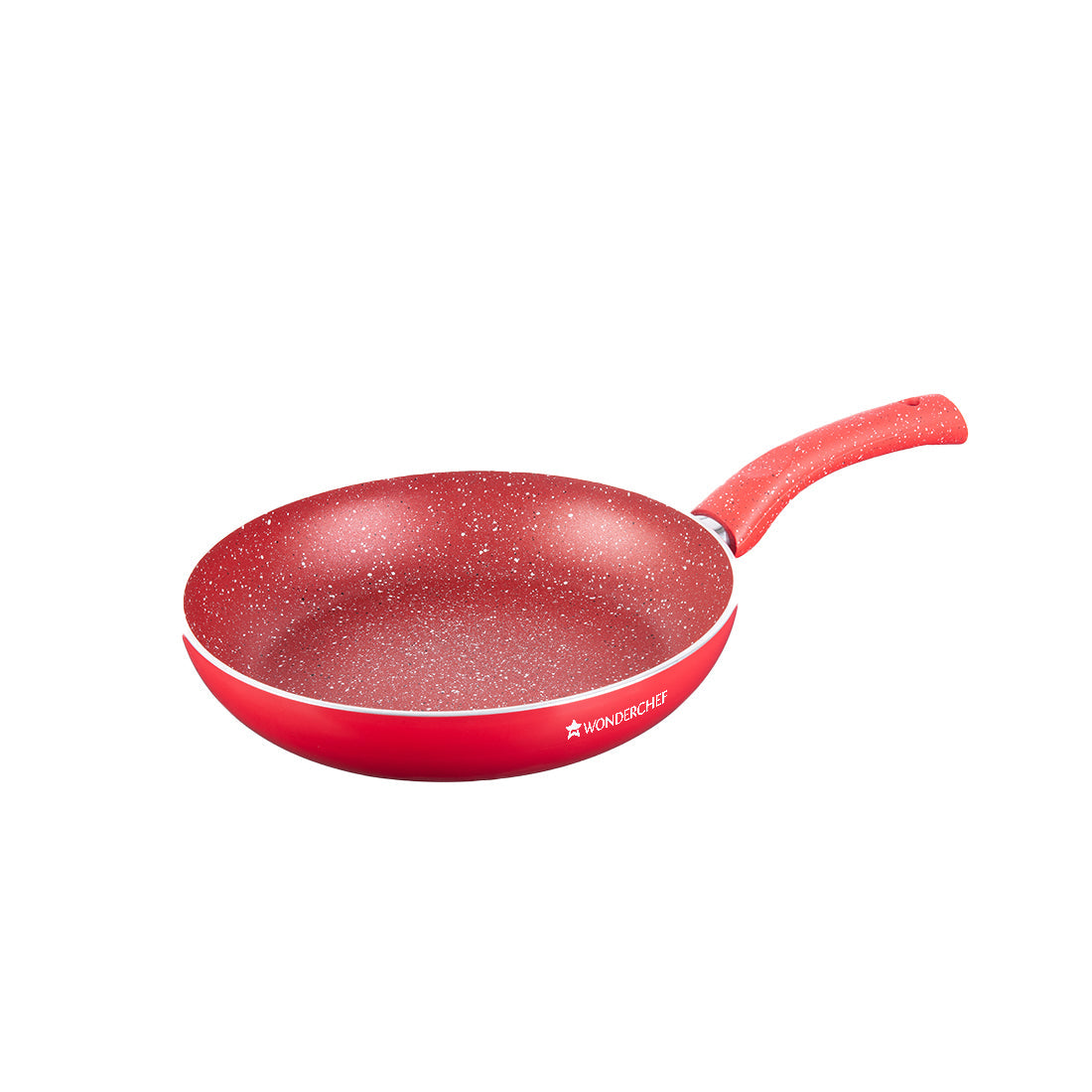 Granite Aluminium Non-stick Fry Pan, 24cm, 1.8L, Red, 5 Layer PFOA Free Nonstick Coating, Compatible on Hot Plate, Hobs, Gas Stove, Ceramic Plate and Induction , 2 Years Warranty