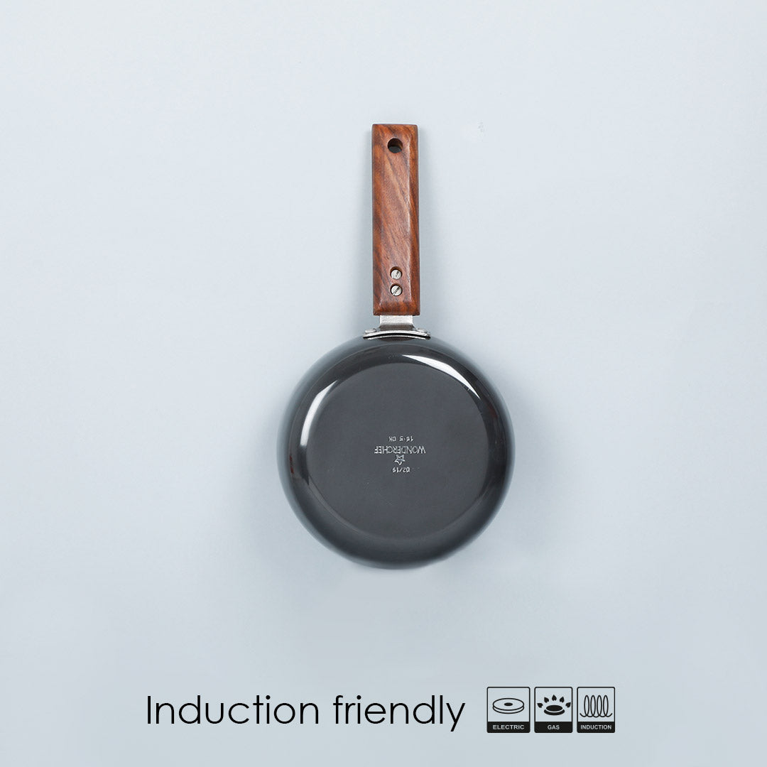 Ebony Hard Anodized Aluminium Deep Fry Pan,16.5cm, 750ml, 3.25mm, Grey