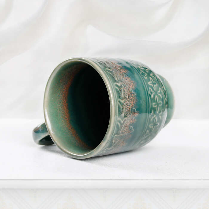 Earth Store Rustic Czar Green Mug (Set of 2)