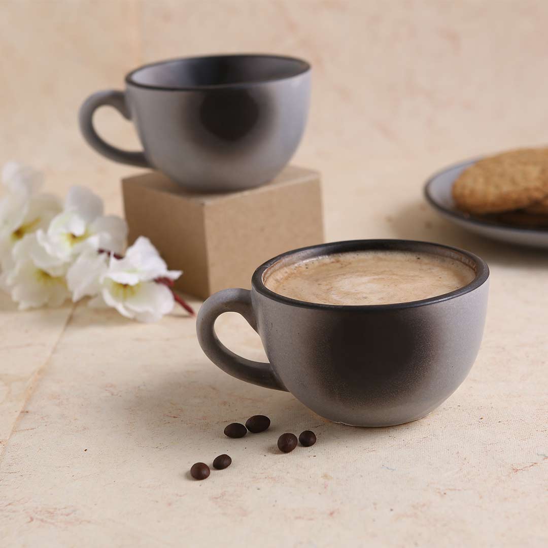 Teramo Stoneware Coffee Cup - Grey