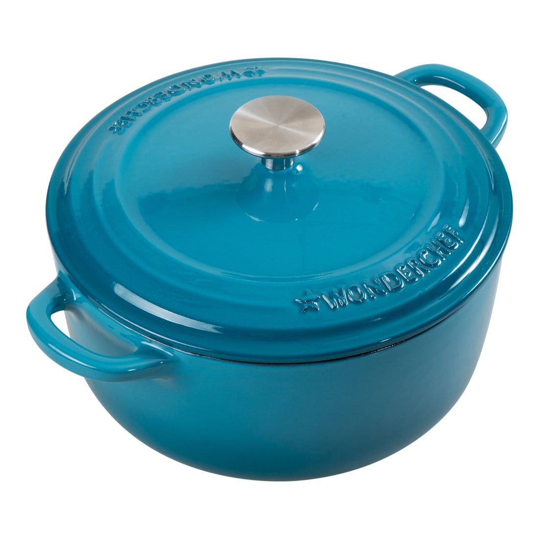 Wonderchef Ferro Cast-Iron 22Cm Casserole With Lid 2.8L - Blue-Cookware