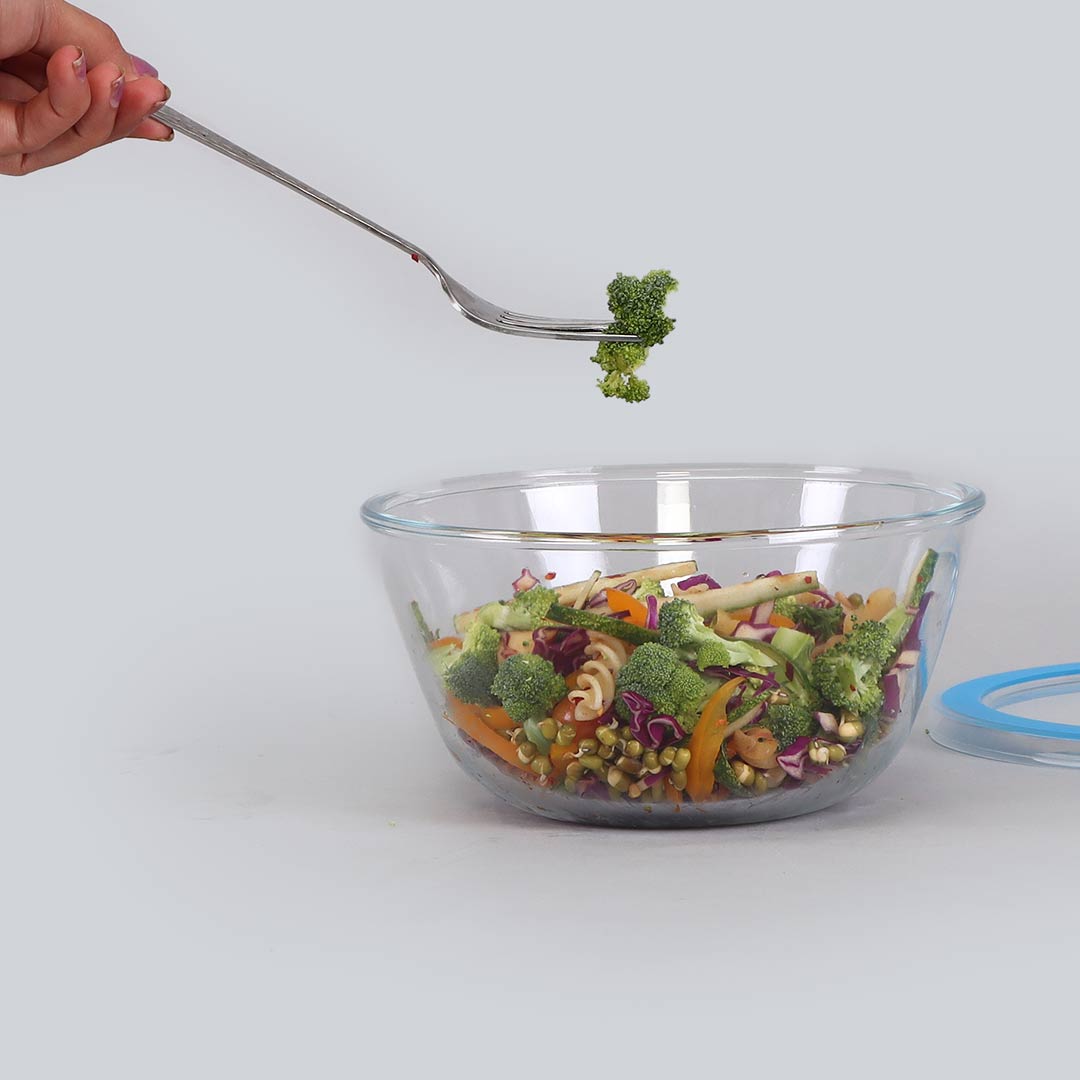 Cocoon Borosilicate Glass Mixing Bowl With Lid 1600ml