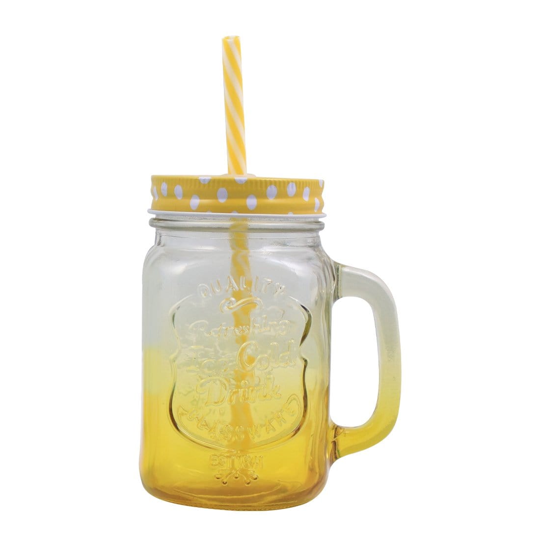 Wonderchef Mason Jar Set 450Ml (Yellow And Blue) - Wonderchef