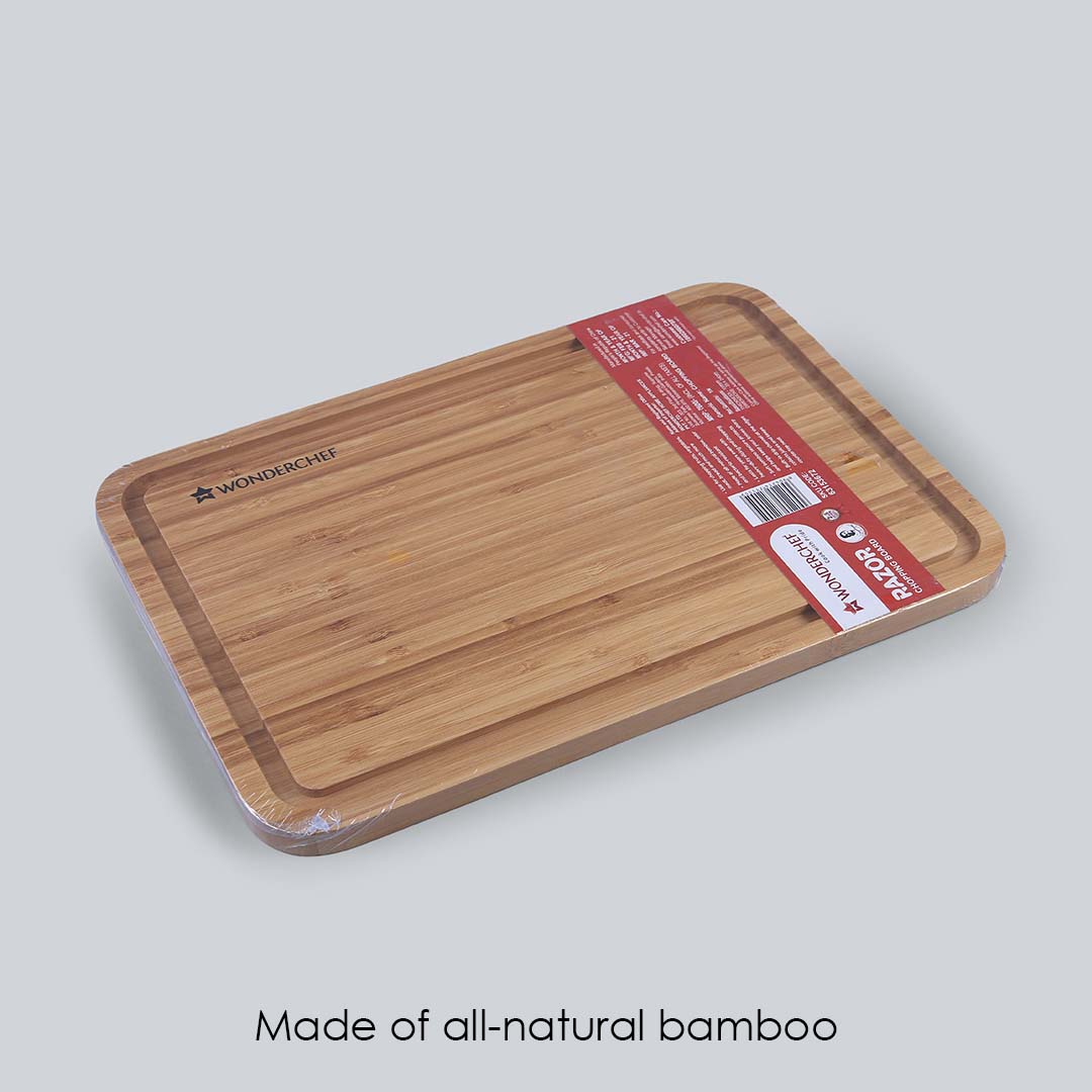 Razor Chopping Board, All Natural Bamboo, Oder and Bacteria resistant