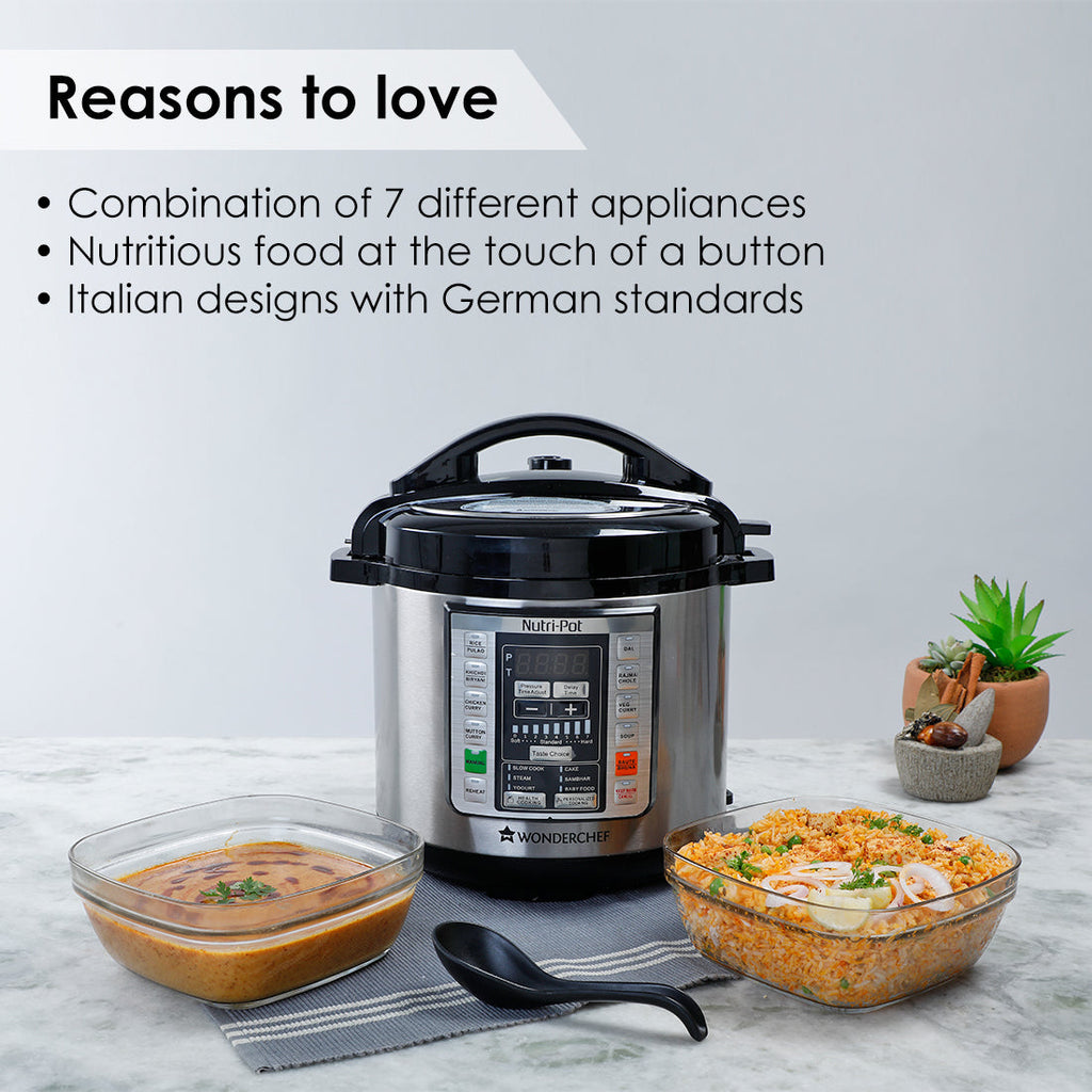 Nutri-Pot Electric Pressure Cooker with 304 Stainless Steel pot, 6L