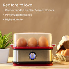 Load image into Gallery viewer, Egg Boiler Crimson Edge With 6 Egg Poacher, 400W, Auto Switch Off, Alarm Function, 2 Years Warranty