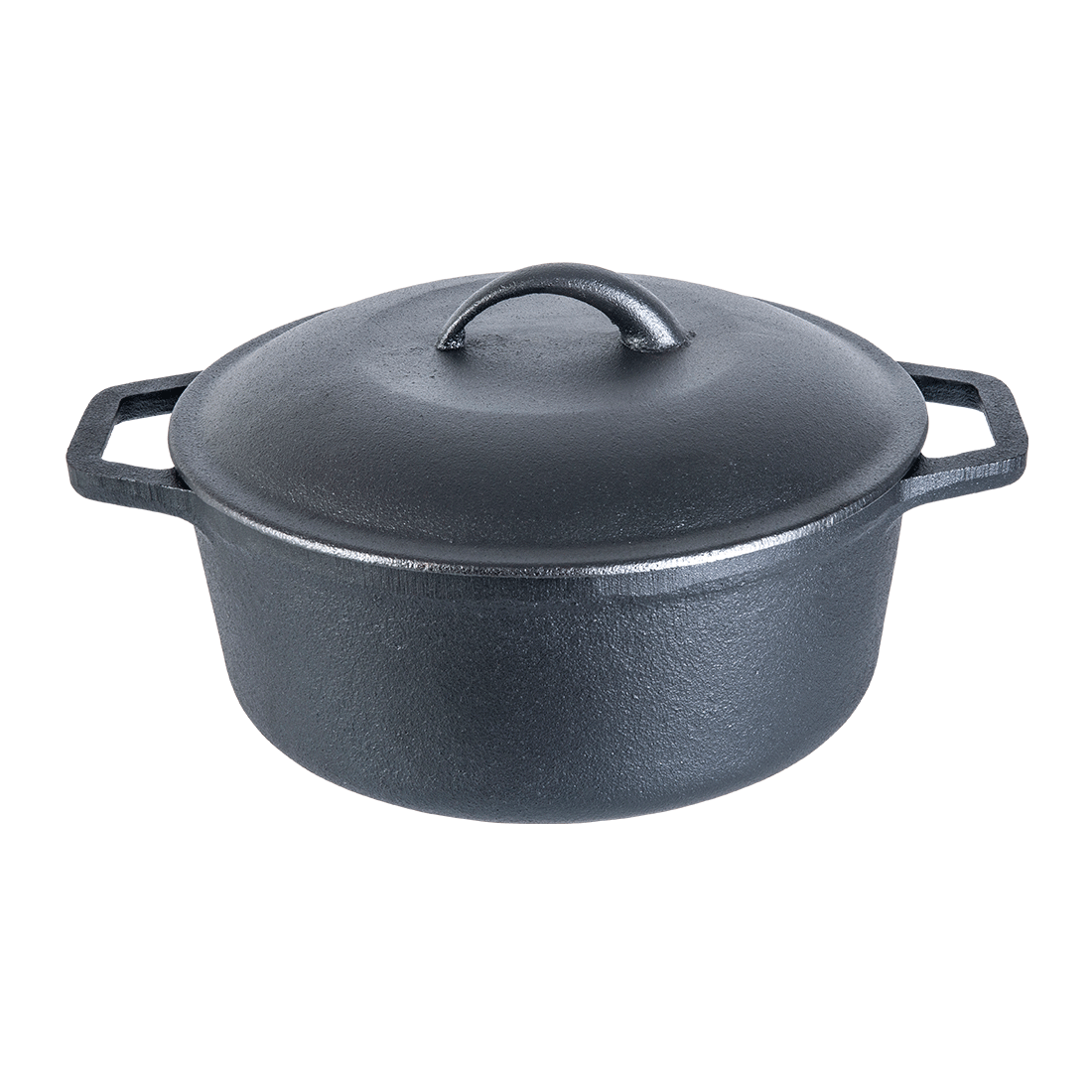 Forza Cast-Iron Fry Pan, Pre-Seasoned Cookware, Induction Friendly, 20cm, 3.8mm and Forza Cast-Iron Casserole With Lid, Pre-Seasoned Cookware, Induction Friendly, 25cm, 4.7L, 3.8mm