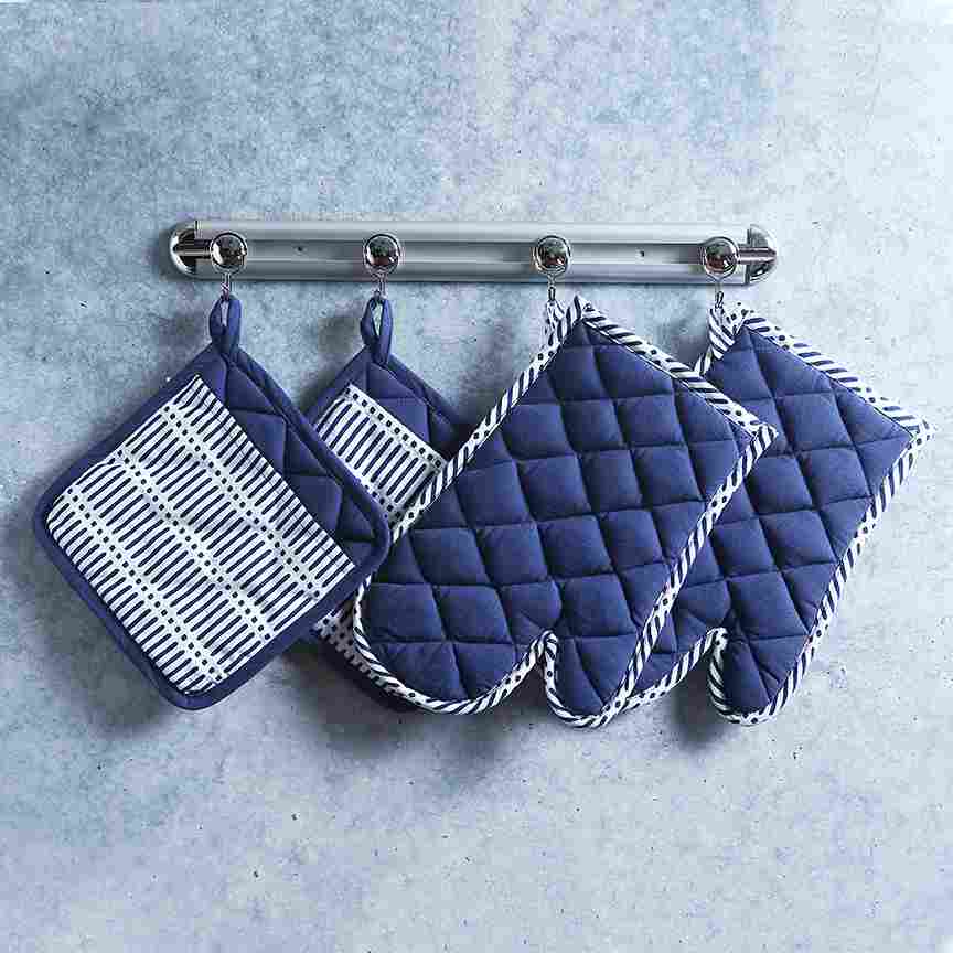 Como Oven Mittens - Blue (Set of 2)