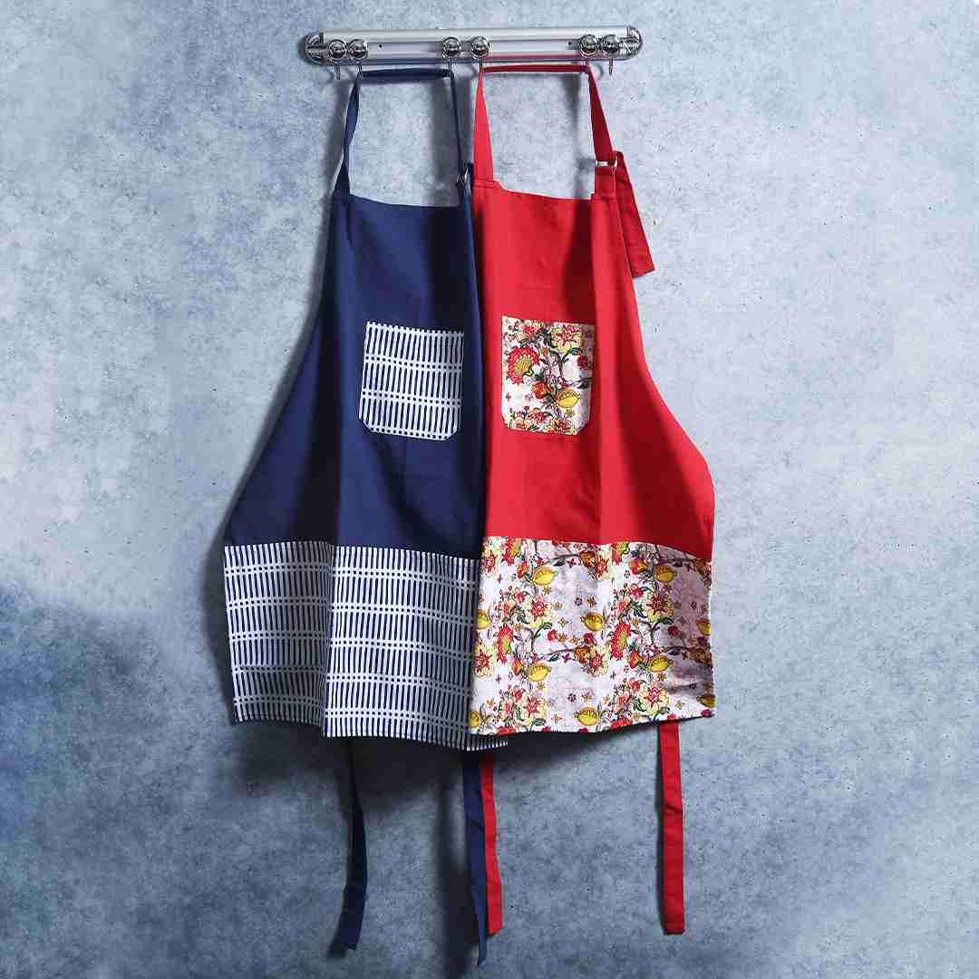 Como Apron with floral print - Red