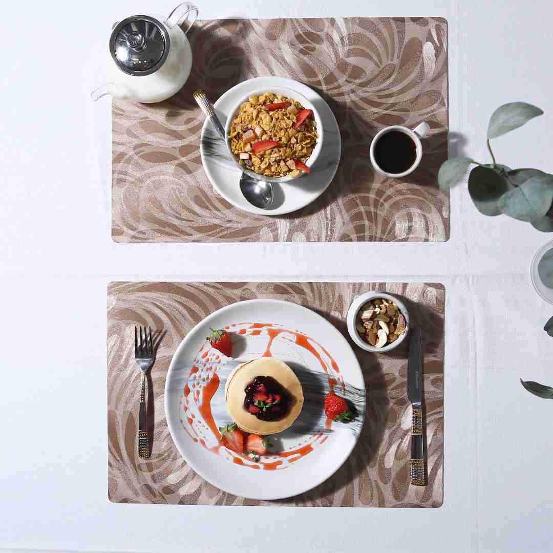 Valentina Reversible Leaf & Textured Placemat Set of 6