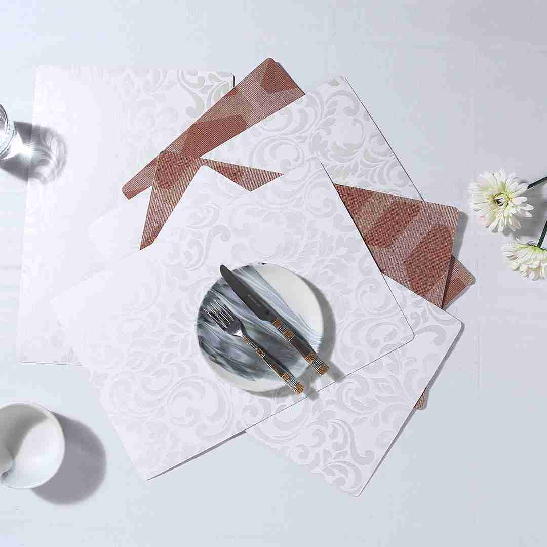 Valentina Reversible Damask & Geometric Placemat Set of 6