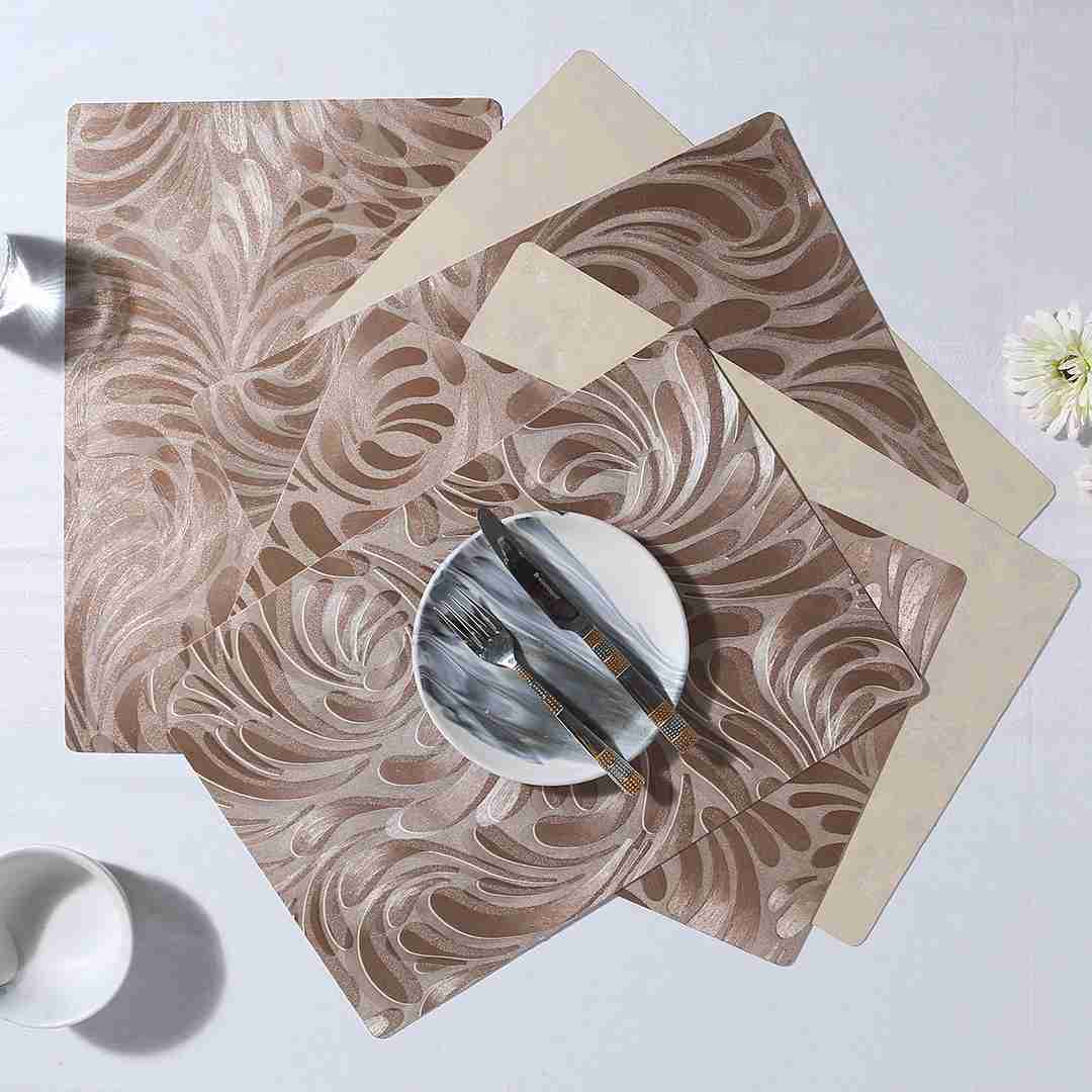 Valentina Reversible Leaf & Textured Placemat Set of 6