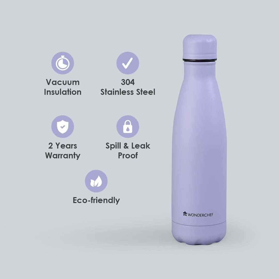 Purple Rain, 500ml, Double Wall Stainless Steel, Vacuum Insulated, Hot And Cold Flask