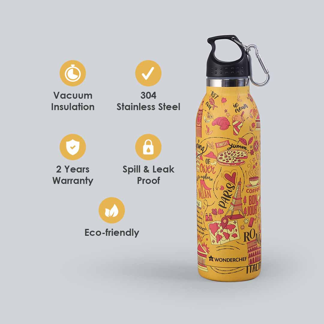 Wanderlust, 600ml, Double Wall Stainless Steel, Vacuum Insulated, Hot And Cold Flask, Your story