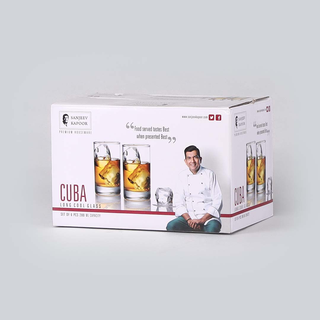 Cuba Water Glass 280ml - Set Of 6 Pcs By Wonderchef