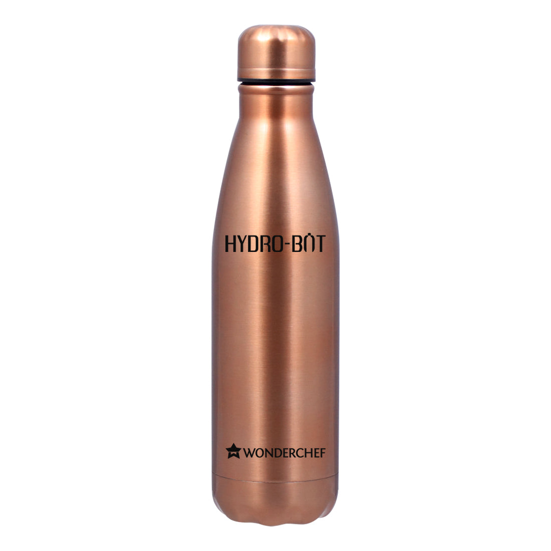 Hydro-Bot, 750ml, Stainless Steel Single Wall Water Bottle, Light Weight, Spill and Leak Proof, Brown, 2 Years Warranty