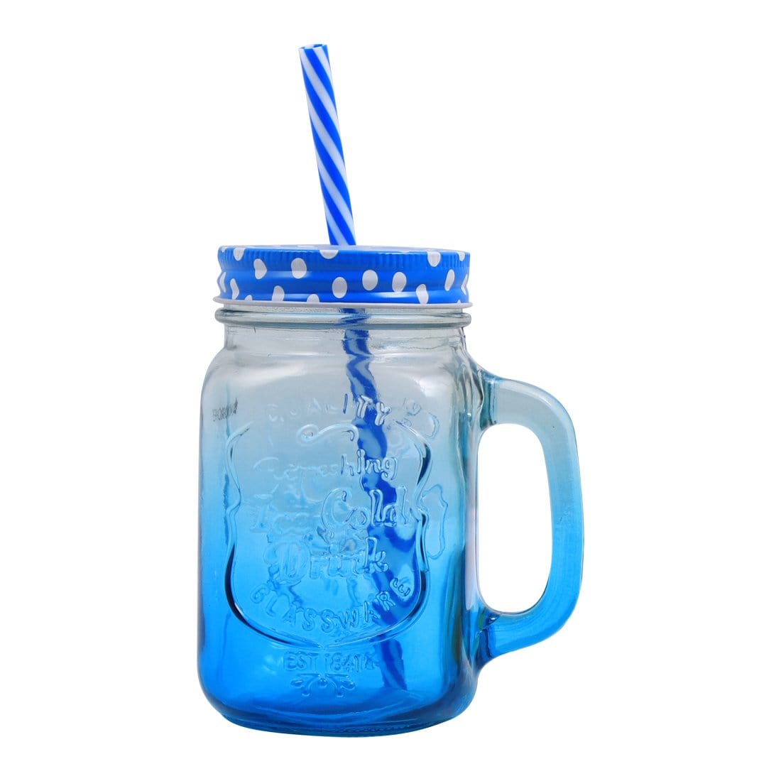 Wonderchef Mason Jar Set 450Ml (Yellow And Blue) - Wonderchef