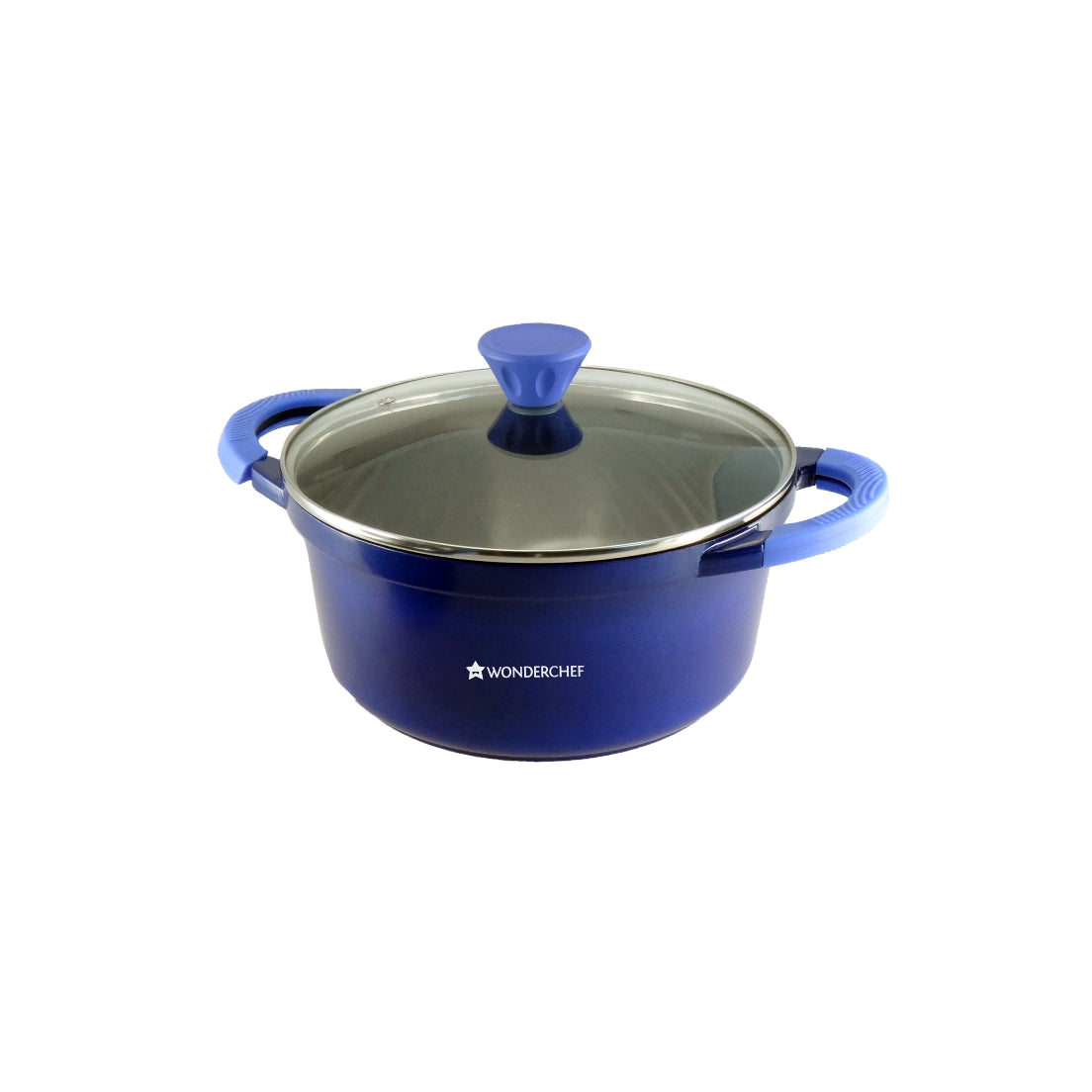 Grand Ceramica Aluminium Casserole Set, 6Pc, Blue