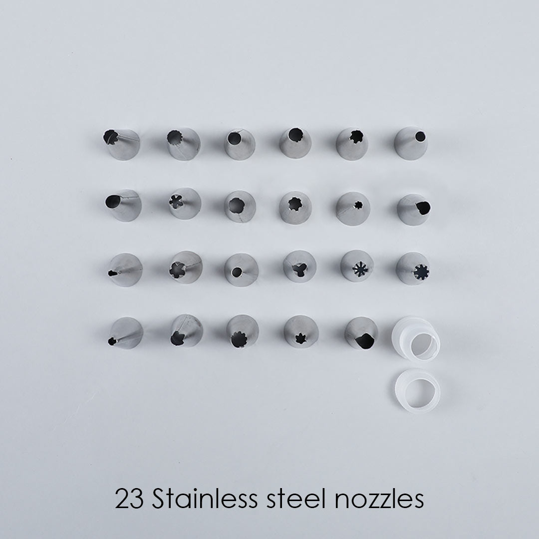 Ambrosia Stainless Steel Cake Decorator Nozzle- 24Pc