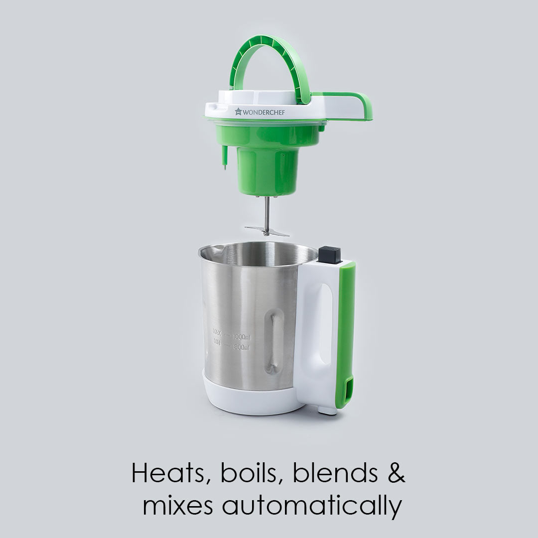 Soup Maker 1L, 800W, Green and Silver, Easy to use,