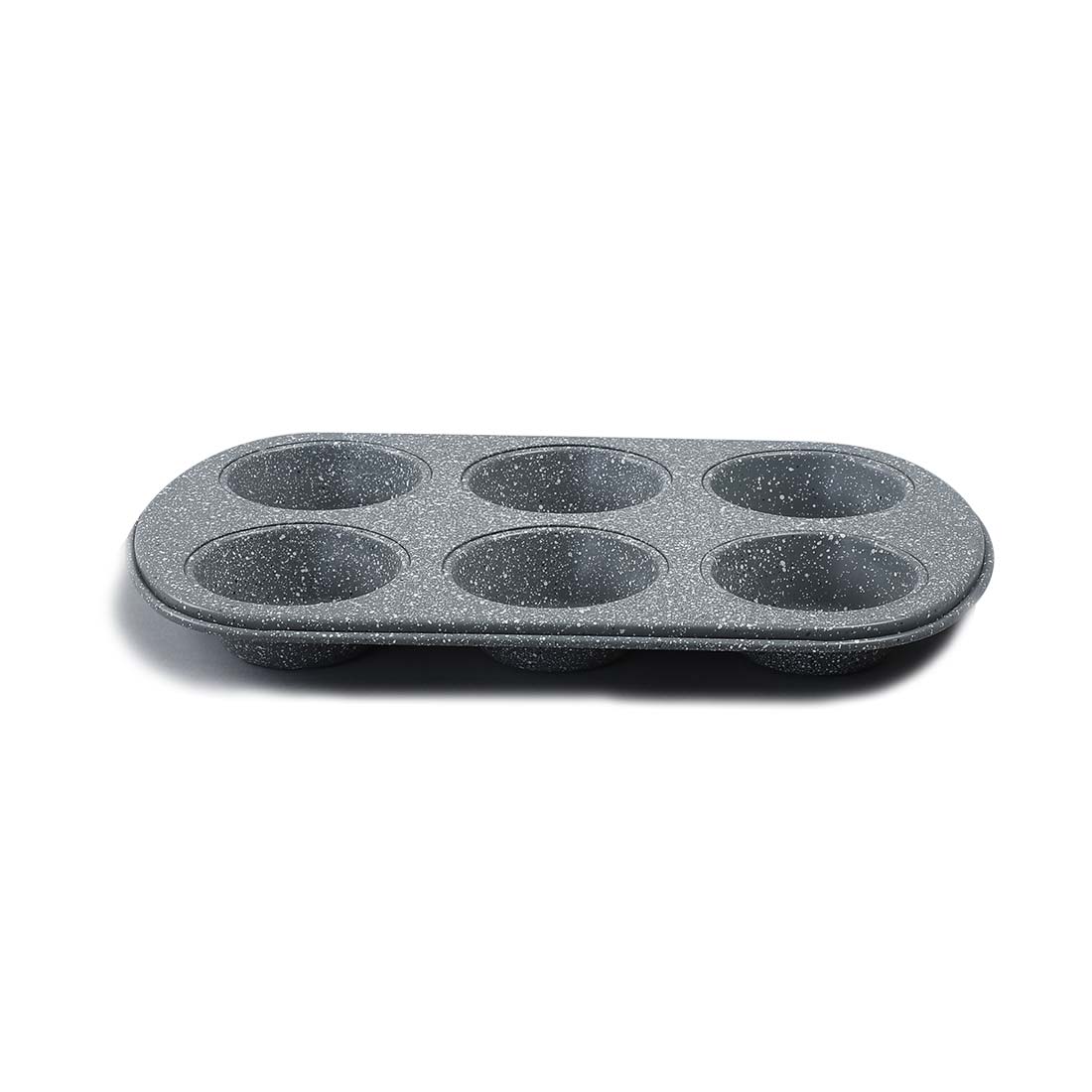 Ambrosia 6 Cup Metal Round Muffin Pan, Cupcake Tray, Baking Mould Tray, Non-Stick Bakeware Reusable Tray Pan