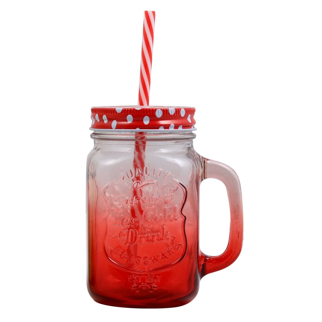 Wonderchef Mason Jar Set 450Ml (Red And Green) - Wonderchef