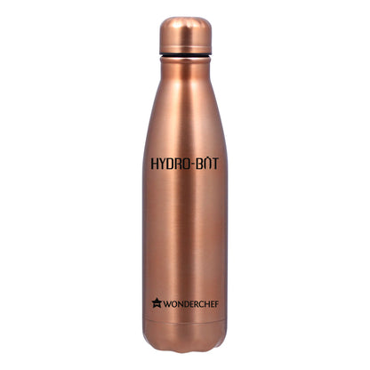 Hydro-Bot, 1000ml, Stainless Steel Single Wall Water Bottle, Light Weight, Spill and Leak Proof, Brown, 2 Years Warranty