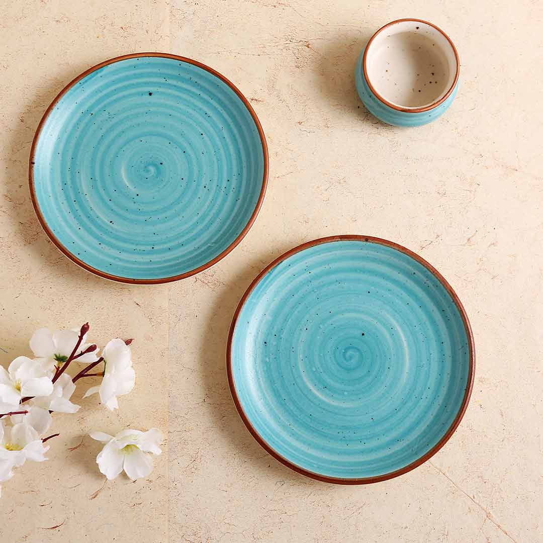 Teramo Stoneware 7" Quarter Plate - Blue (Set of 2)