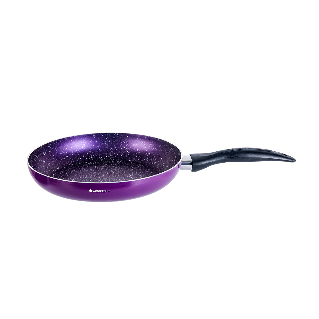 Platinum Non-stick Cookware Set, 4Pc (Wok with Lid, Fry Pan, Dosa Tawa), Cool Touch Bakelite Handles, Pure Grade Aluminium, PFOA free, Induction Friendly, 2.5 mm, 2 Years Warranty, Purple